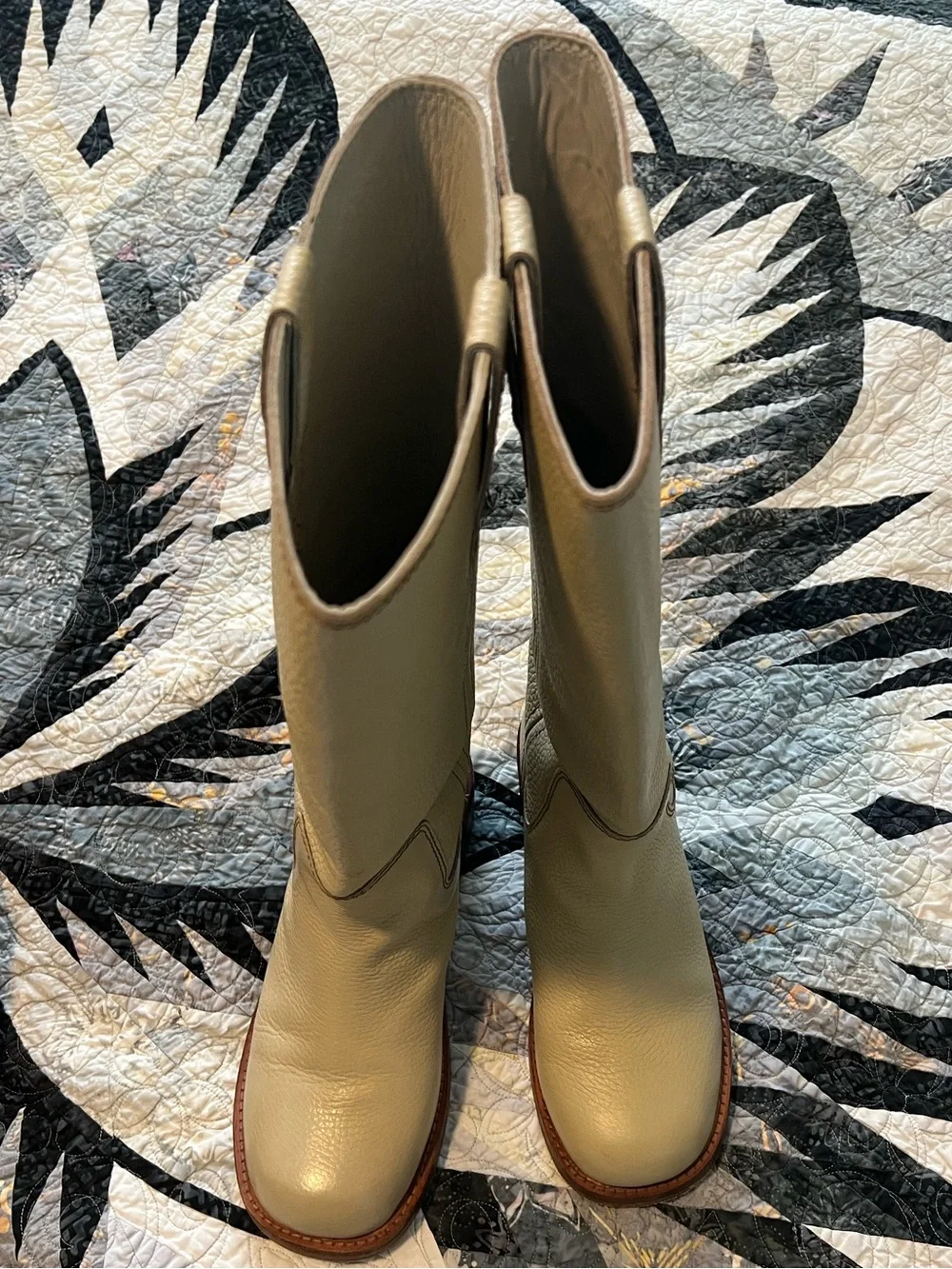 Free People Blaze Pull-On Boots in Parchment Leather